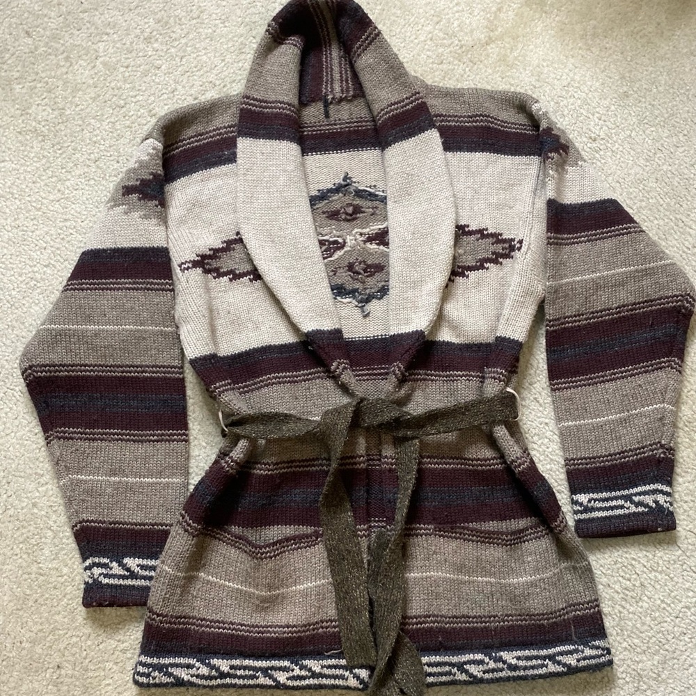 southwestern shawl collar cardigan Lg
